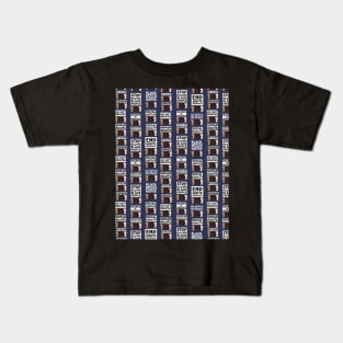 Protest Pattern On Navy Blue Backdrop Kids T-Shirt